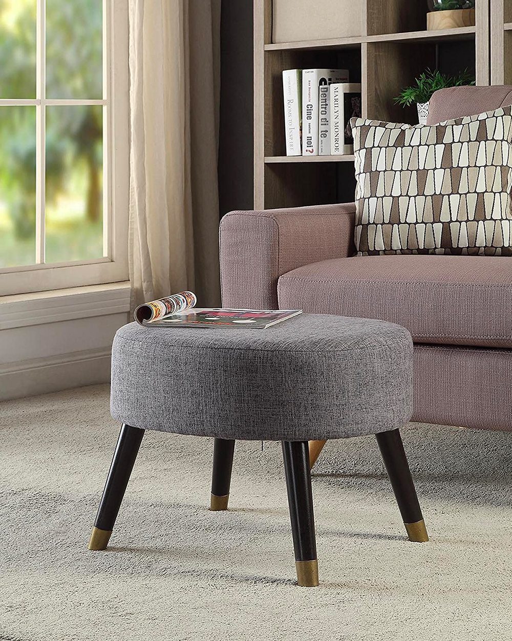 Humble Crew Sloan Velour Round Storage Ottoman